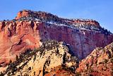 Red Rock Canyon Snow West Temple Zion National Park Utah
