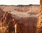 White Red Canyon Walls Zion Canyon National Park Utah