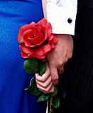 Couple Holding Hands and a Rose