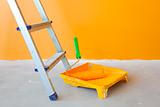Home Improvement /  ladder, paint can and paint roller