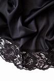 black satin with lace border