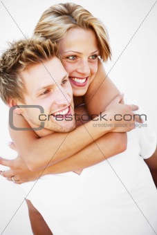 Young couple in love having fun