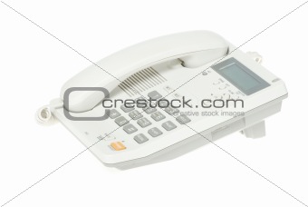  telephone on a white  