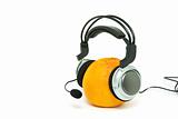 orange and headphones 