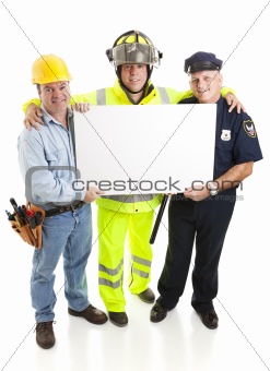 Workers Carrying Sign