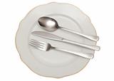 empty plate fork spoon knife 