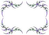 Mardi Gras Colored Fractal Frame With White Copy Space