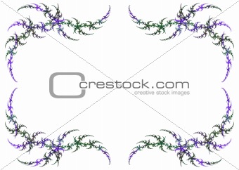 Mardi Gras Colored Fractal Frame With White Copy Space