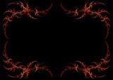 Fiery Red and Orange Fractal Frame With Black Copy Space