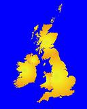 Map of Great Britain in gold color