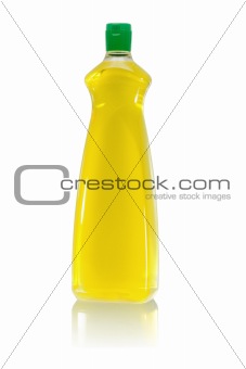 Plastic bottle of dishwashing liquid 