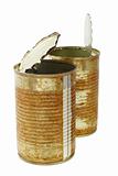 Rusty tin cans