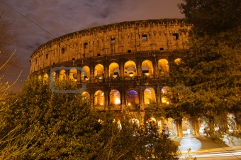 Lights of Colosseum at Night