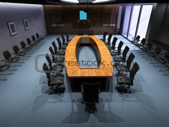 the computer generated image of the modern conference hall