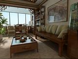 living room with modern style.3d render