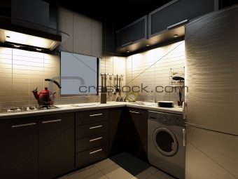 The modern kitchen interior design