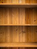 Empty wood shelf