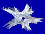 Patriotic Swirling White Fractal Star on Blue