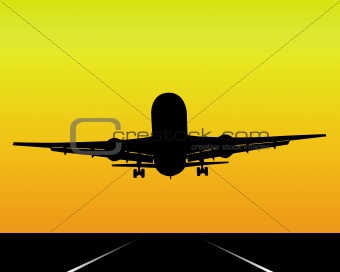 black silhouette of an airplane 