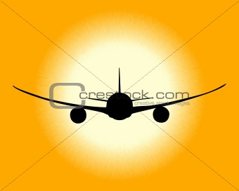 black silhouette of an airplane