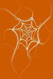 White Fractal Spider Web on an Orange Background