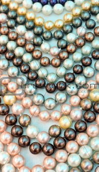 a lot of pearl beads close up