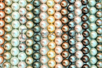 a lot of pearl beads close up