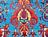 colored wool handmade carpet closeup