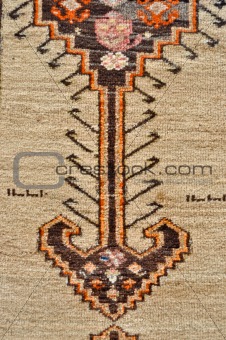 colored wool handmade carpet closeup