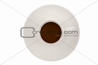 Top view of coffee cup