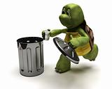 Tortoise with a trash can