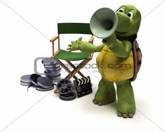 tortoise film director with a megaphone