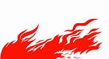 vector silhouette red fire on white background