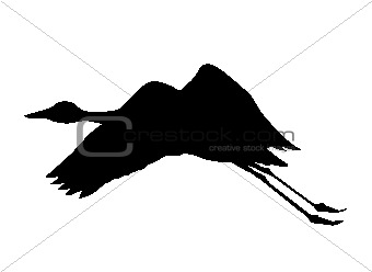 vector silhouette crane on white background