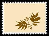 vector postage stamps on black background