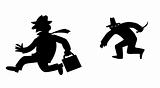 vector silhouette bandit on white background 