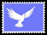 vector drawing dove on postage stamps