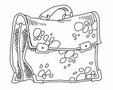 vector sketch old briefcase on white background