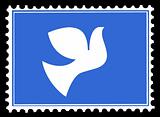 vector silhouette dove on postage stamps