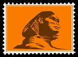 vector silhouette of the sphinx on postage stamps