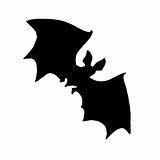vector silhouette bat on white background
