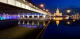  Night Moscow.  Moscow River. Hotel Ukraine.