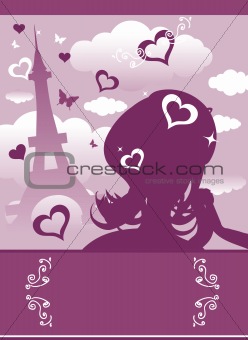Female silhouette in Paris