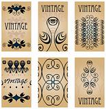 Vintage elements cards templates set. To see similar