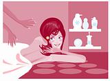 Spa relax woman  have a rest. Health and beauty illustration