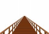 Wooden bridge with a handrail