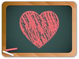 Blackboard with Heart  written with Chalk
