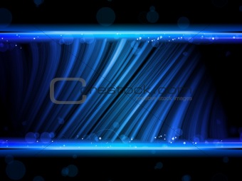 Disco Abstract Blue Waves on Black Background