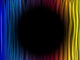 Abstract Rainbow Lines Background with Black Circle