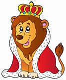 Cartoon lion in king outfit